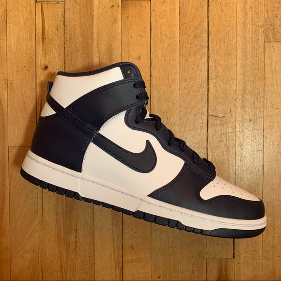 nike dunk high retro white navy